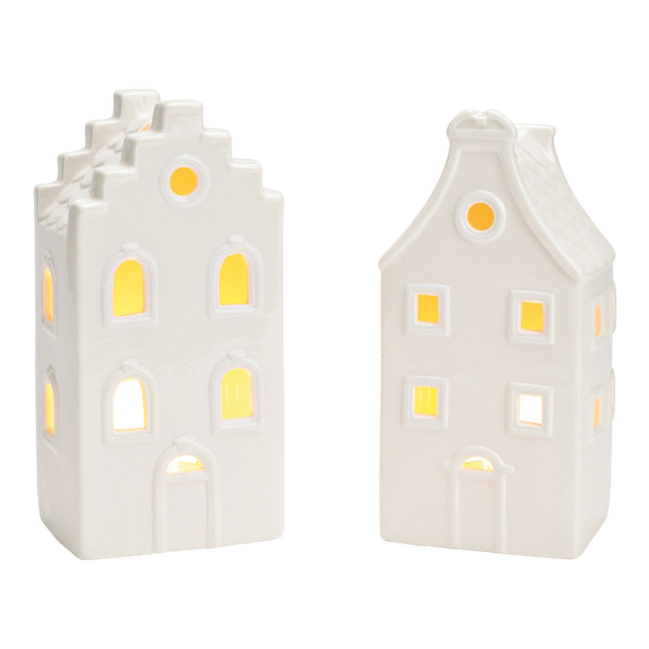 Windlight house of porcelain white 2-fold, (W/H/D) 8x17x7cm