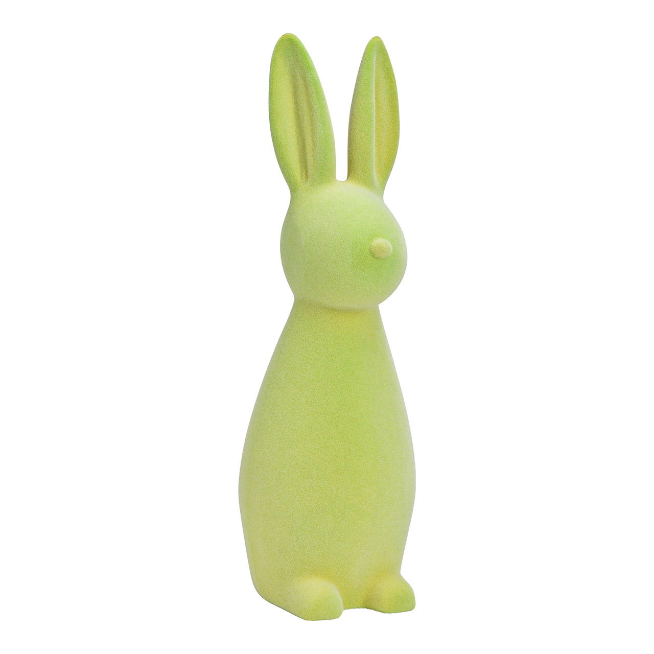 Flocked plastic rabbit green (W/H/D) 14x40x10cm