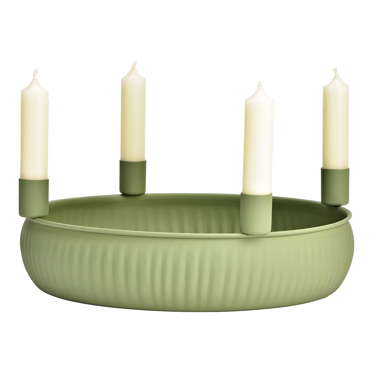 Arrangement de l'Avent, porte-bougie en métal, vert (L/H/P) 28x10x28cm