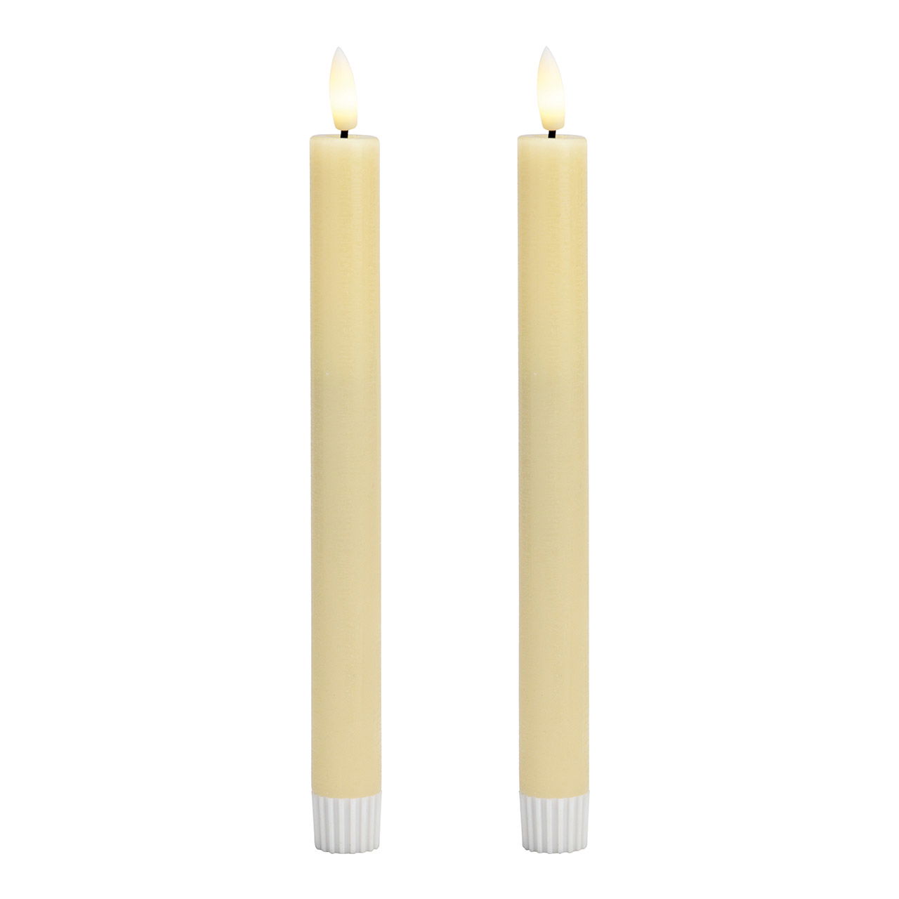 LED Stabkerzen Set 2-er Set, aus Wachs creme (B/H/T) 2x24x2cm mit Off/Timer Batteriebetrieb 2xAAA nicht enthalten Kerze
