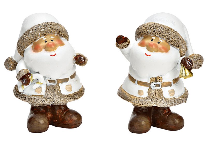 Babbo Natale in polietilene bianco a 2 pieghe, (L/H/D) 6x9x5cm