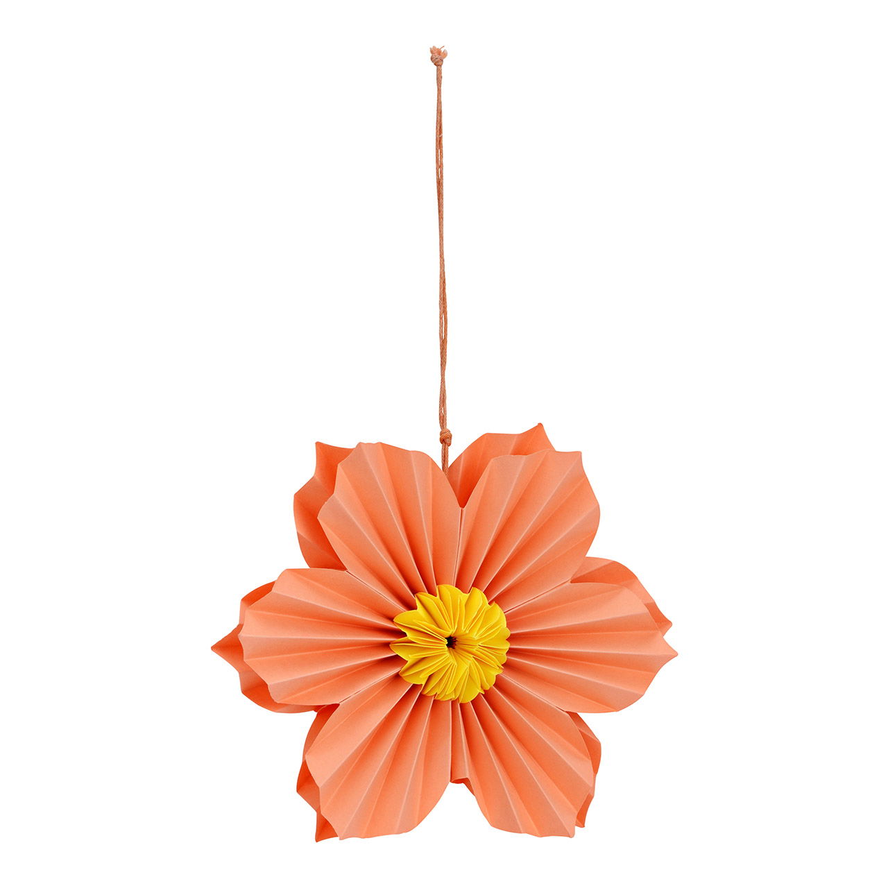 Flower hanger made of paper/cardboard, apricot/yellow (W/H/D) 15x15x4cm