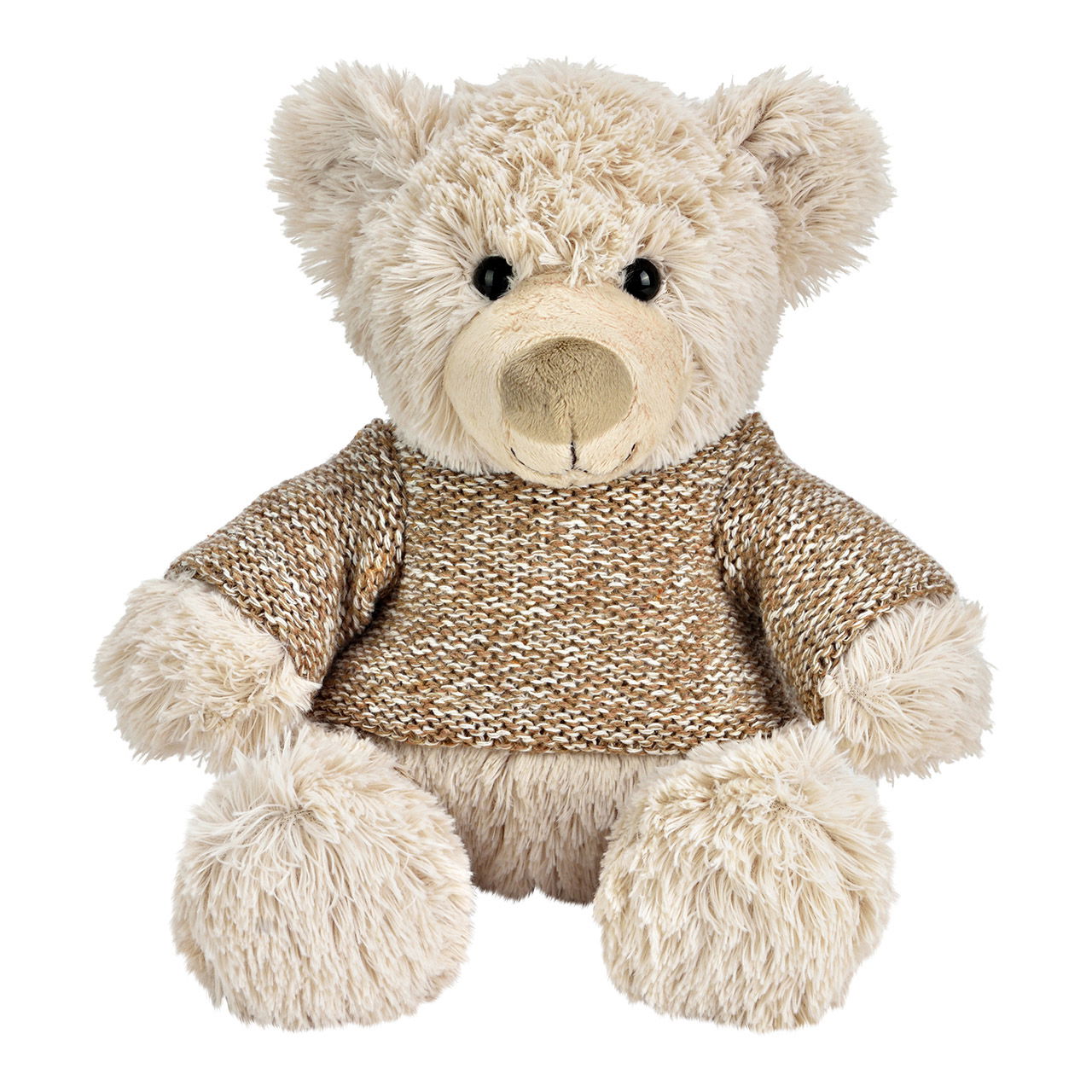 Bär mit Pulli aus Plüsch, Creme/Braun (B/H/T) 21x22x21cm Teddybär, Spielzeug, Plüsch