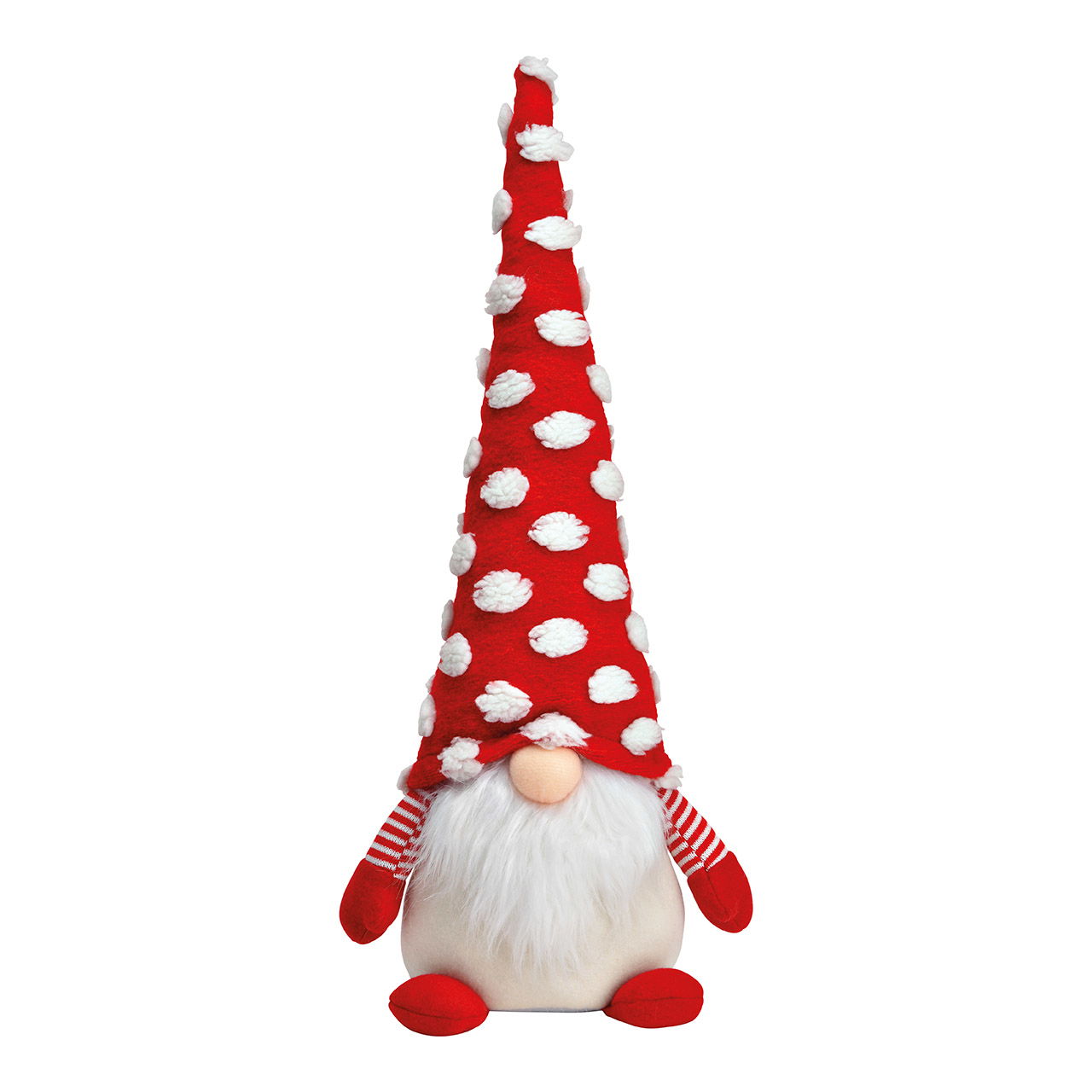 Lutin en textile rouge/blanc (L/H/P) 20x46x11cm