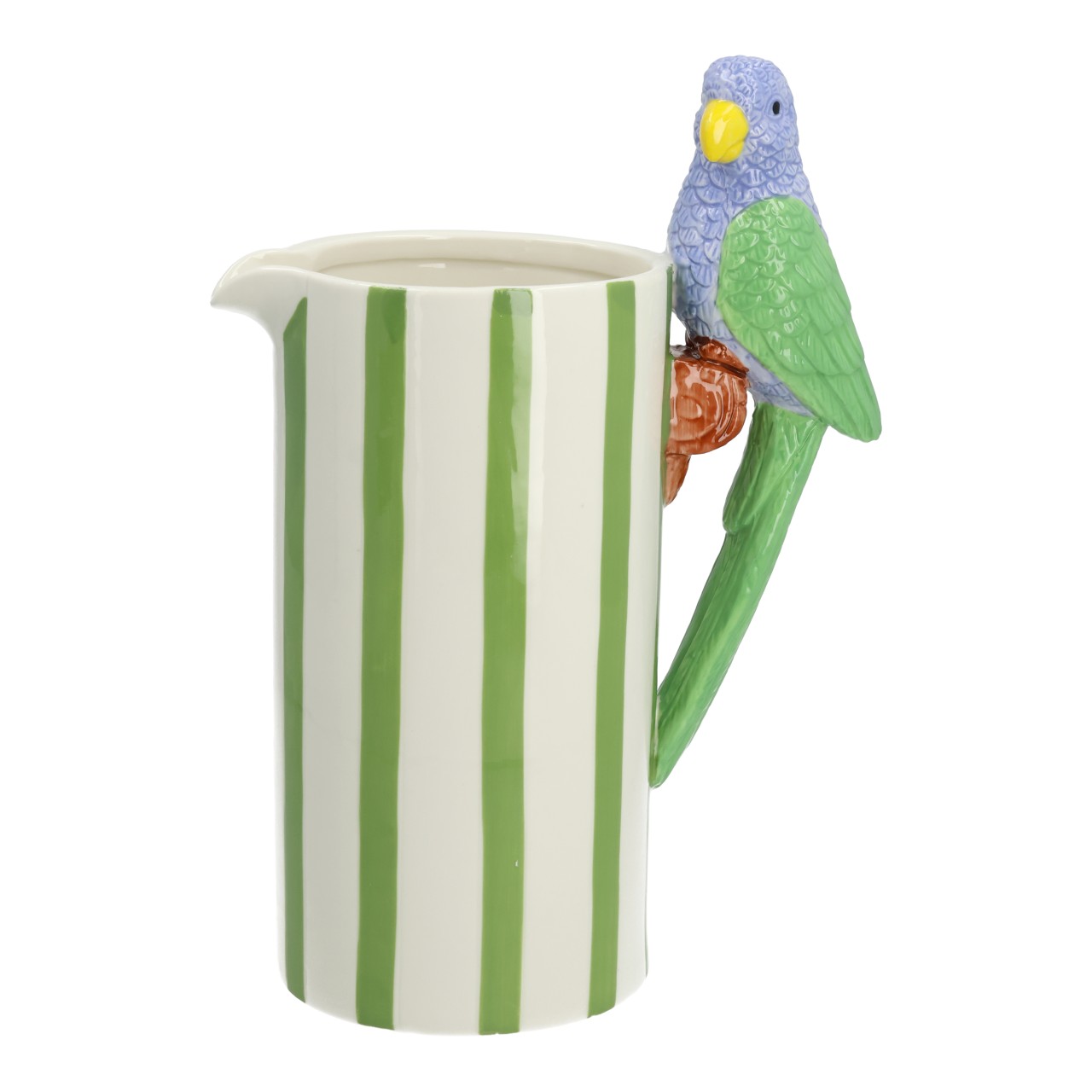 Teekanne, Krug, Porzellan, Streifen, Vogelfigur
