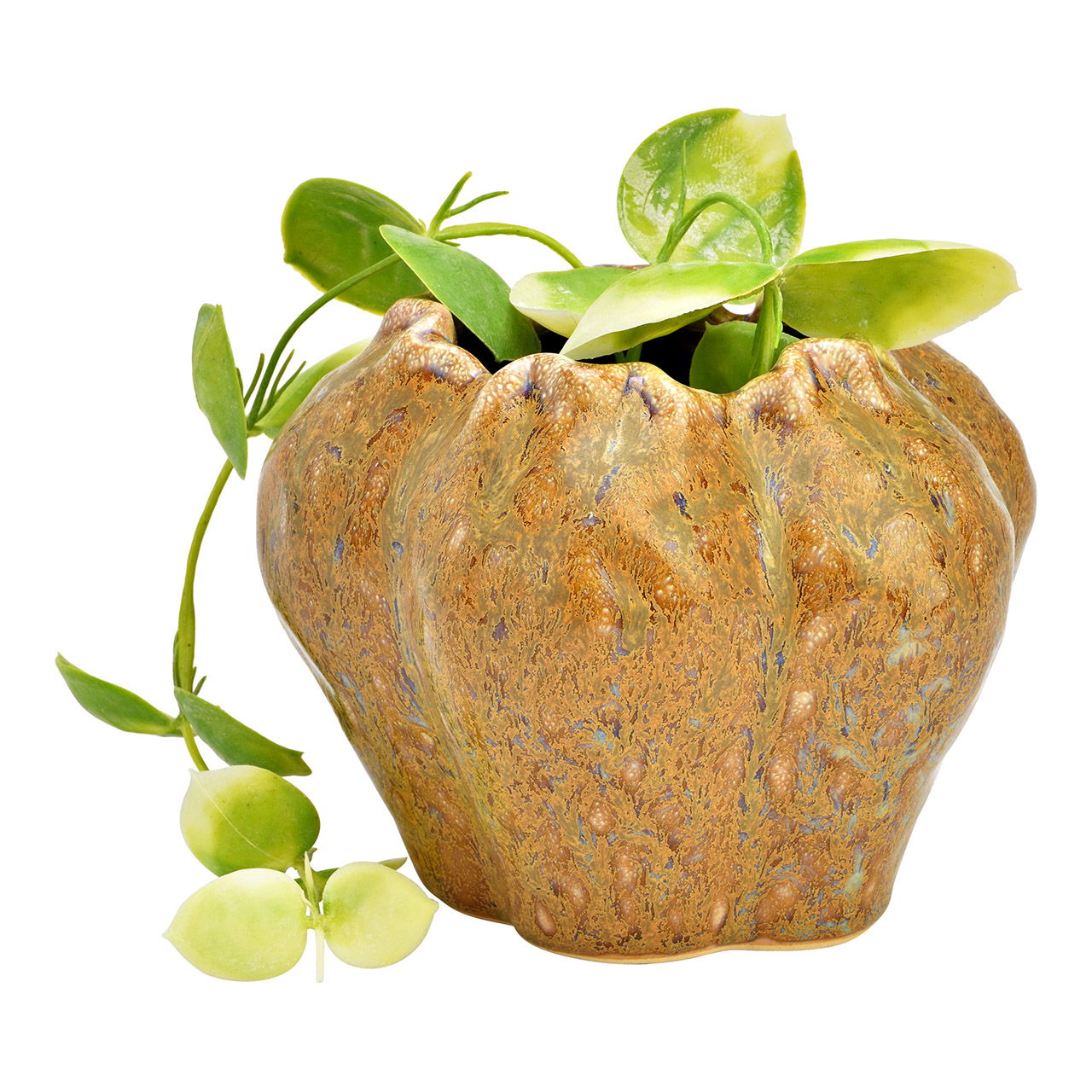 Jarrón de cerámica, marrón (A/A/P) 13x10x13cm Töpferei, Krug, Vase, Kunst, Porzellan