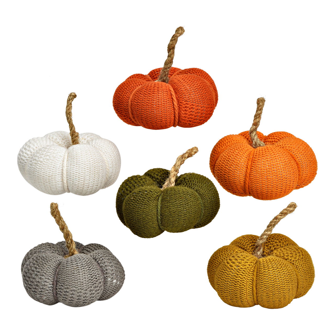 Pumpkin made of textile in a jar, set of 12, colorful (W/H/D) 9x4x9cm/16x19x16cm