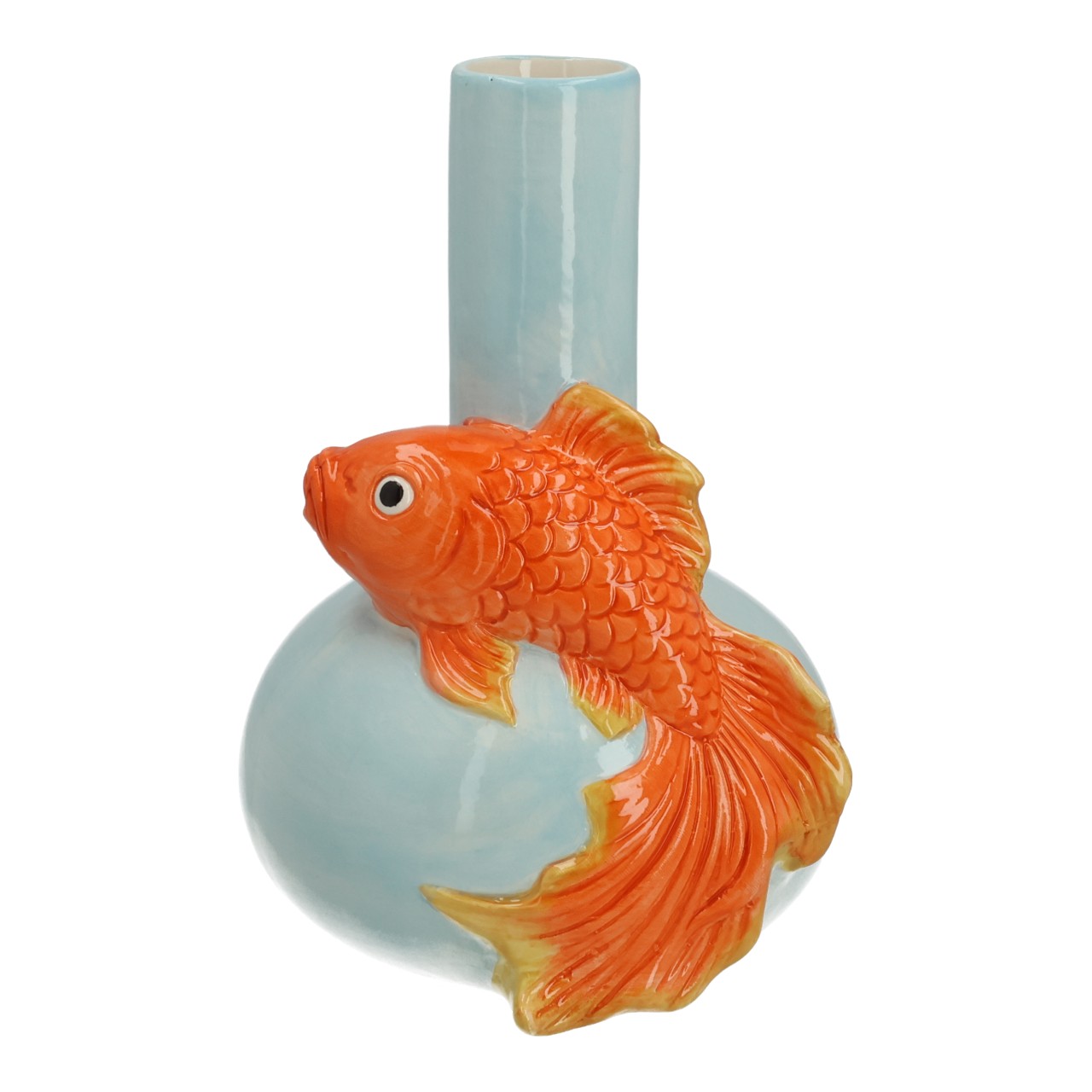 Koi-Fisch, Vase, Porzellan, Orangene Farbe, Dekoration