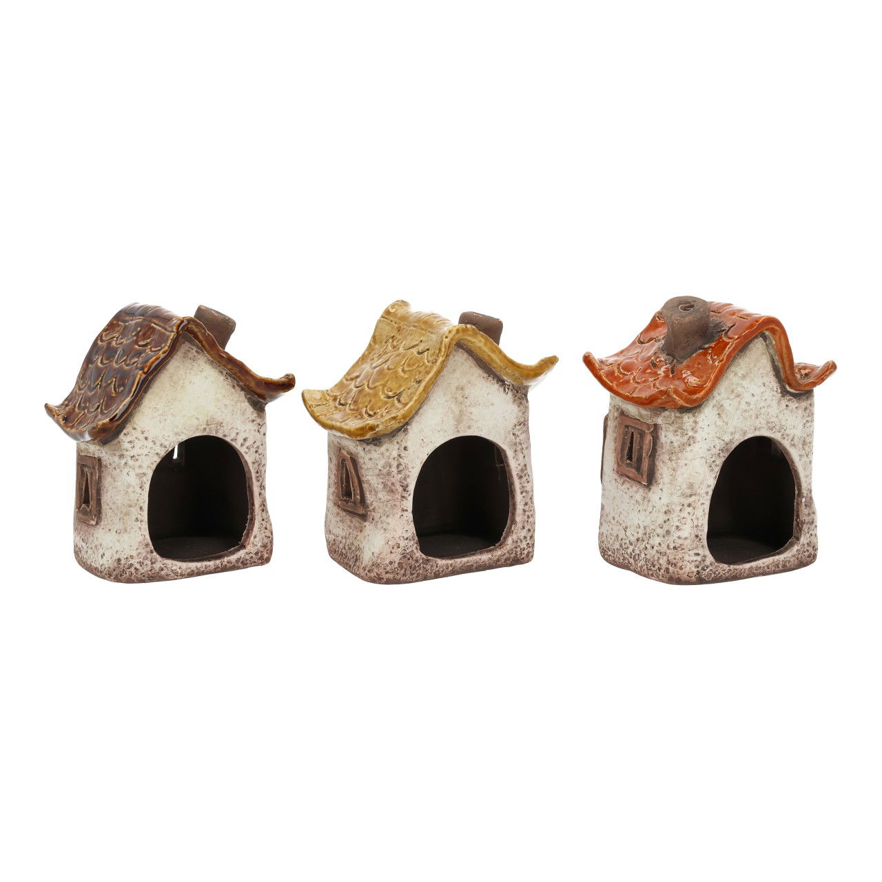 Gres linterna casa marrón 3 surtidos (A/A/P) 7.1x12.6x9.5cm