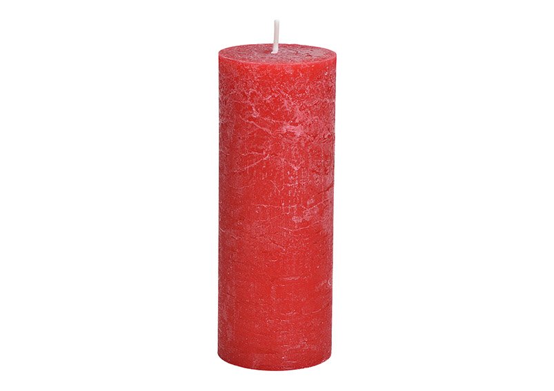 Candle 6,8x18x6,8cm made of wax red