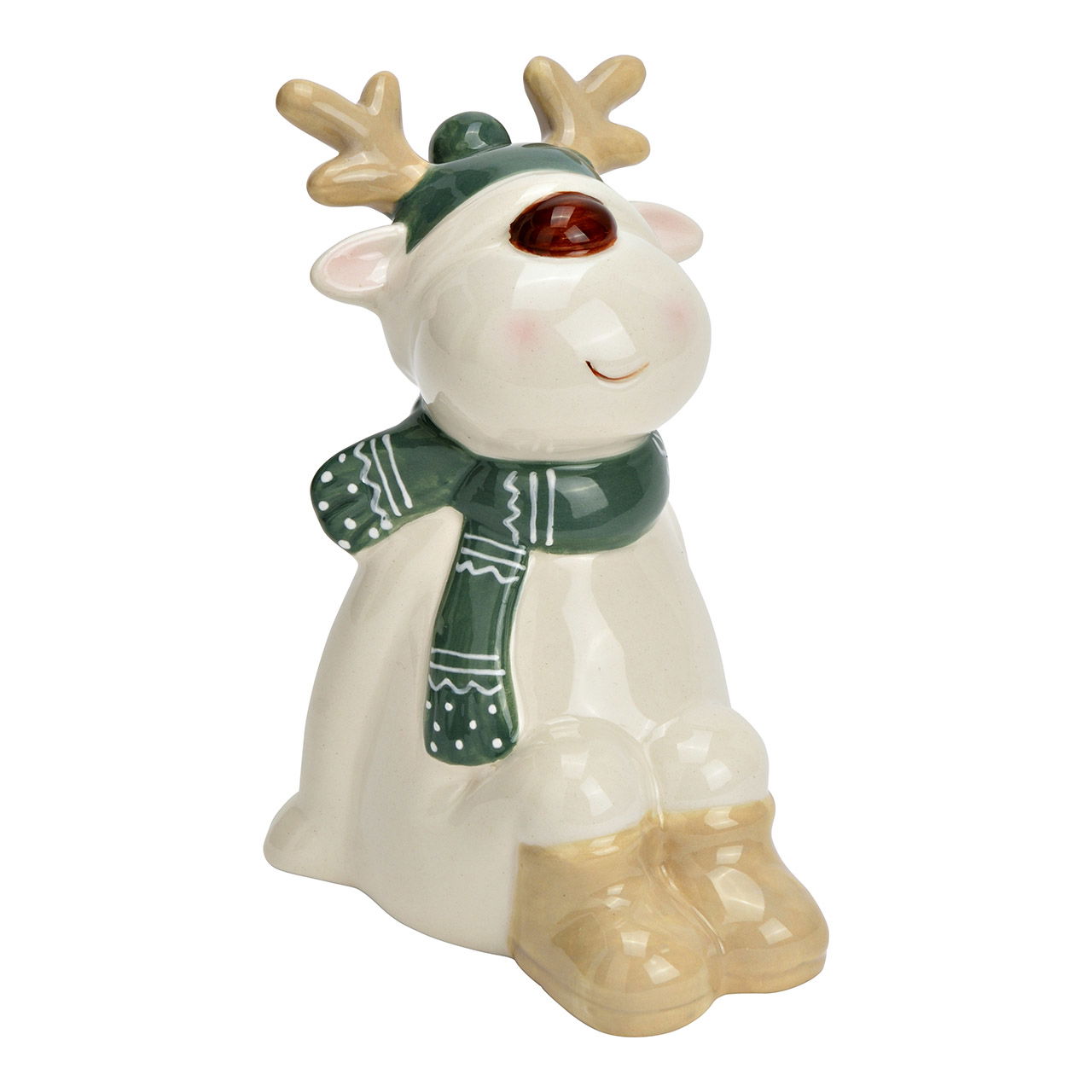 Ceramic moose, white (W/H/D) 8x13x10cm
