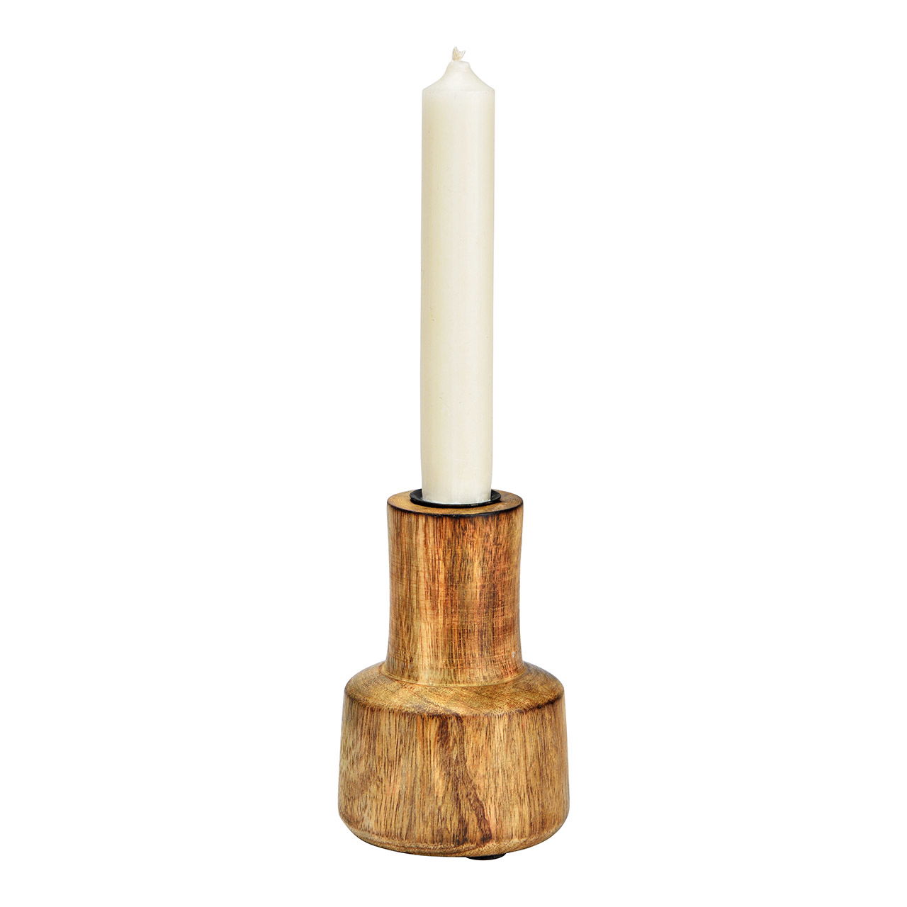 Candelabro de madera de mango natural (A/H/D) 7x10x7cm