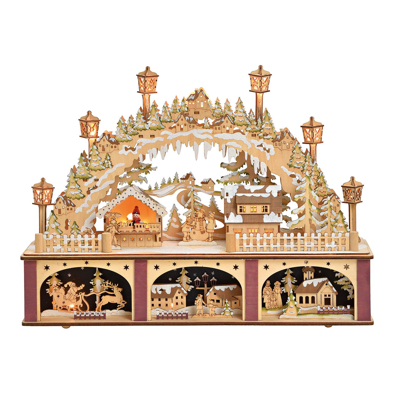 Winterszene mit Beleuchtung aus Holz (B/H/T) 45x32x11cm Winterszene mit Beleuchtung aus Holz (B/H/T) 45x32x11cm