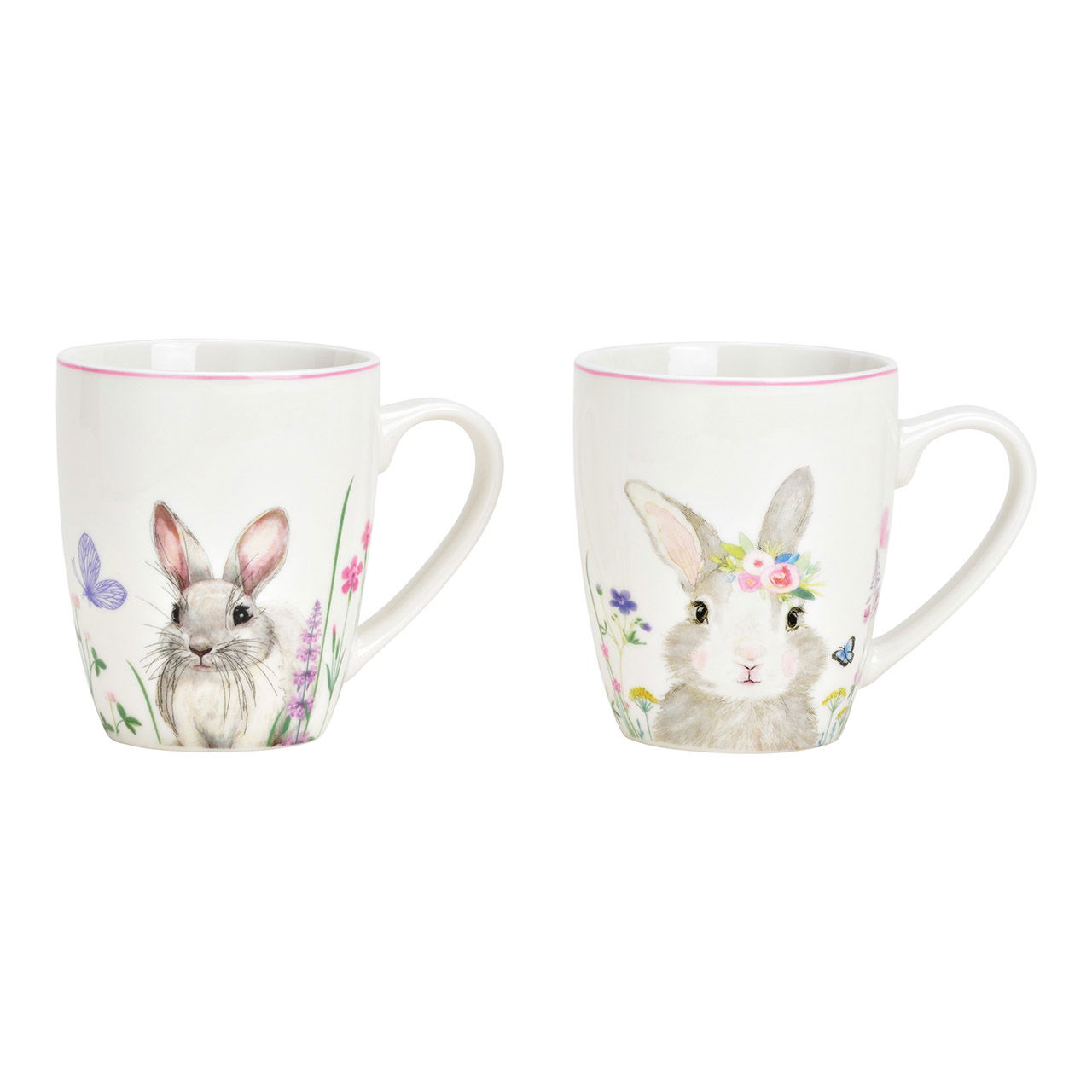 Gobelet Décor Lapin en porcelaine, 2 fois, Coloré (L/H/P) 12x10x8cm 300ml Gobelet Décor Lapin en porcelaine, 2 fois, Coloré (L/H/P) 12x10x8cm 300ml