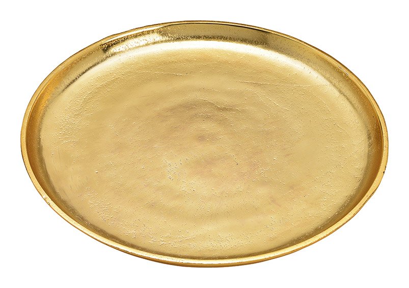 Plate round of metal gold 30x2x30cm