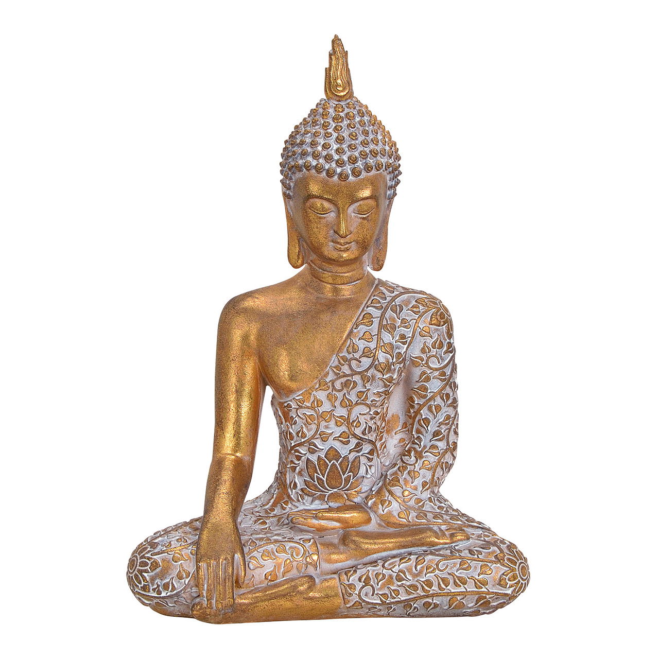 Buddha aus Poly Gold (B/H/T) 17x24x11cm