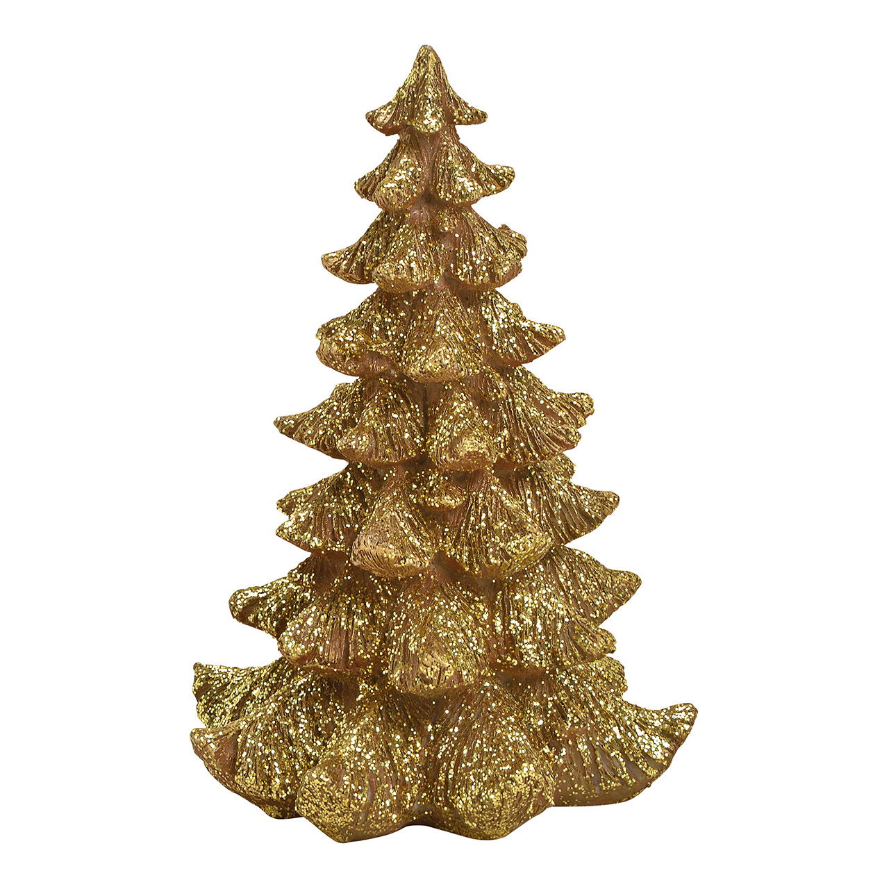 Christmas tree made of poly gold (W/H/D) 14x21x14cm