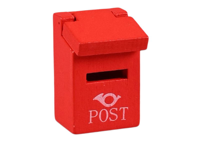 Secret Santa door display accessory letterbox to open made of wood, red (W/H/D) 2x3.5x2cm