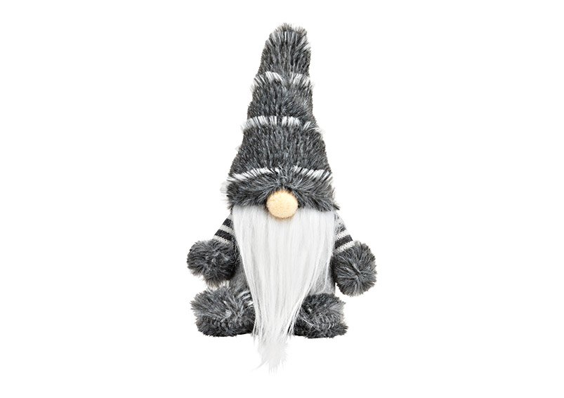 Gnome made of textile grey, white (W/H/D) 10x20x8cm
