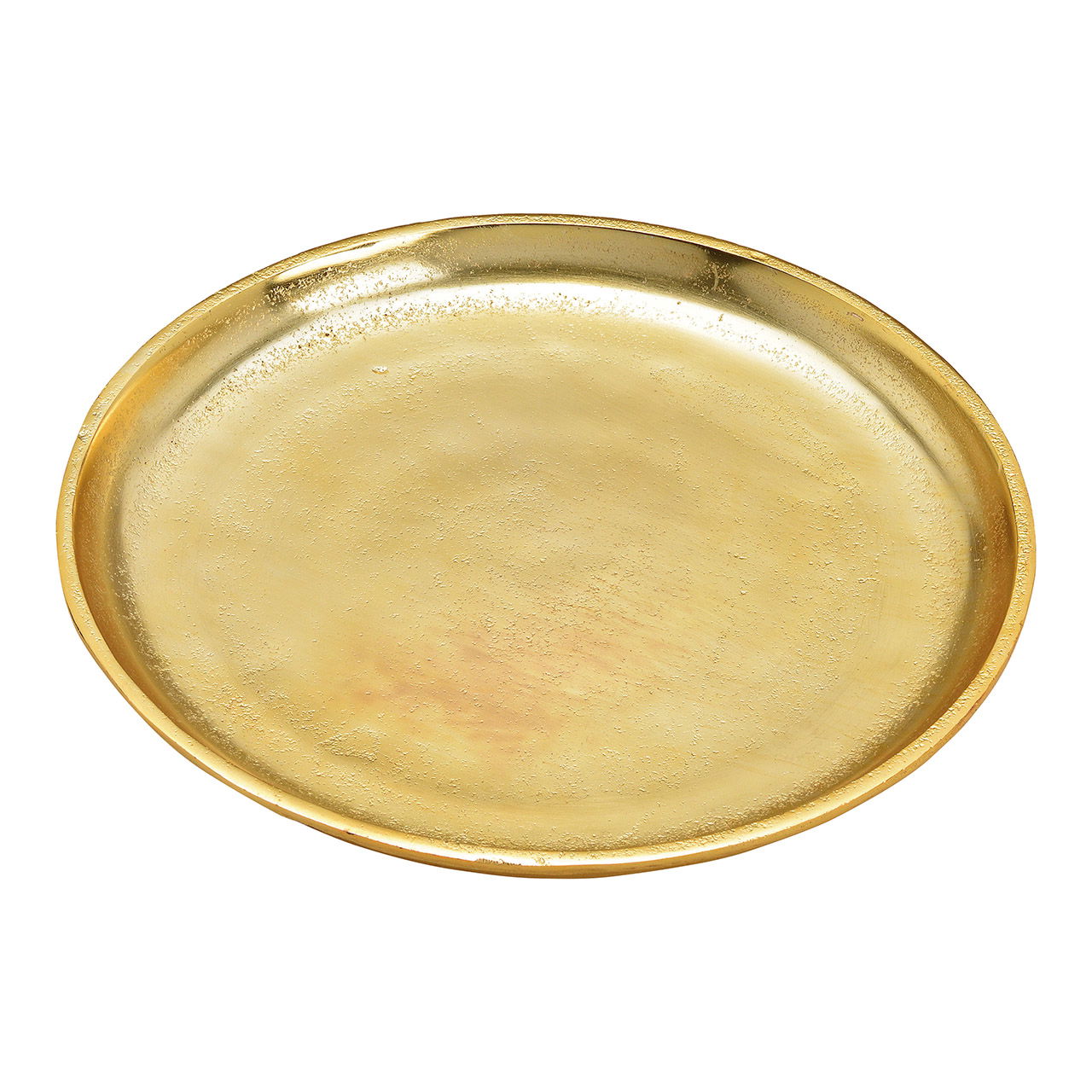 Plate round metal gold 25x2x25cm