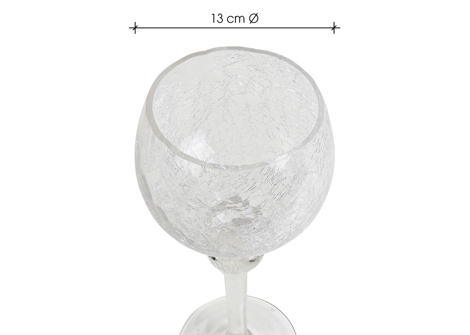 Wind light set goblet Cracking clear 30, 35, 40cm x Ø13cm made of glass set of 3 Wind light set goblet Cracking clear 30, 35, 40cm x Ø13cm made of glass set of 3