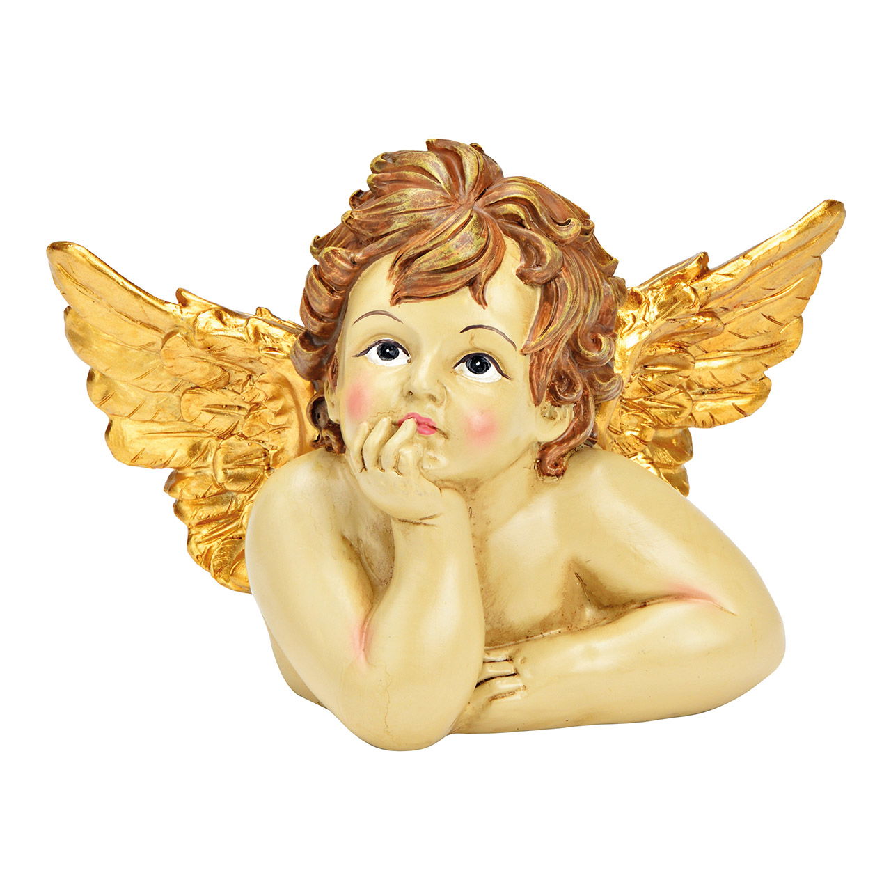 Engelskopf aus Poly gold (B/H/T) 17x12x10cm Engelskopf aus Poly gold (B/H/T) 17x12x10cm