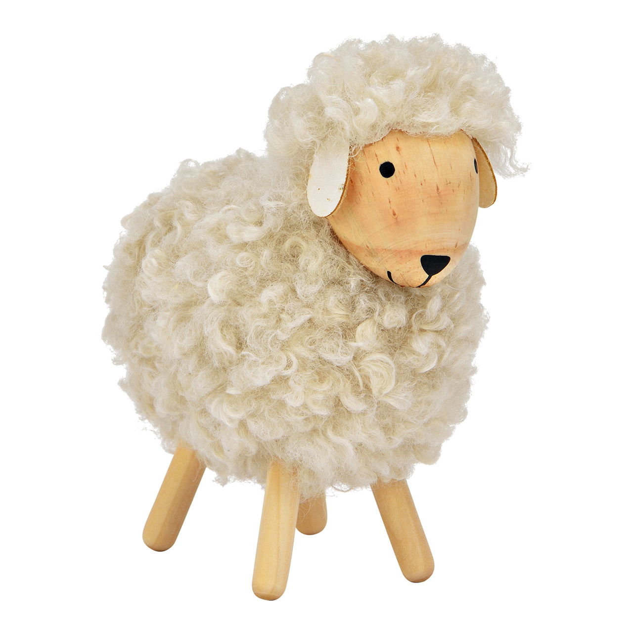 Schaap van hout/textiel, grijs (B/H/D) 15x15x8cm Spielzeug, Plüsch