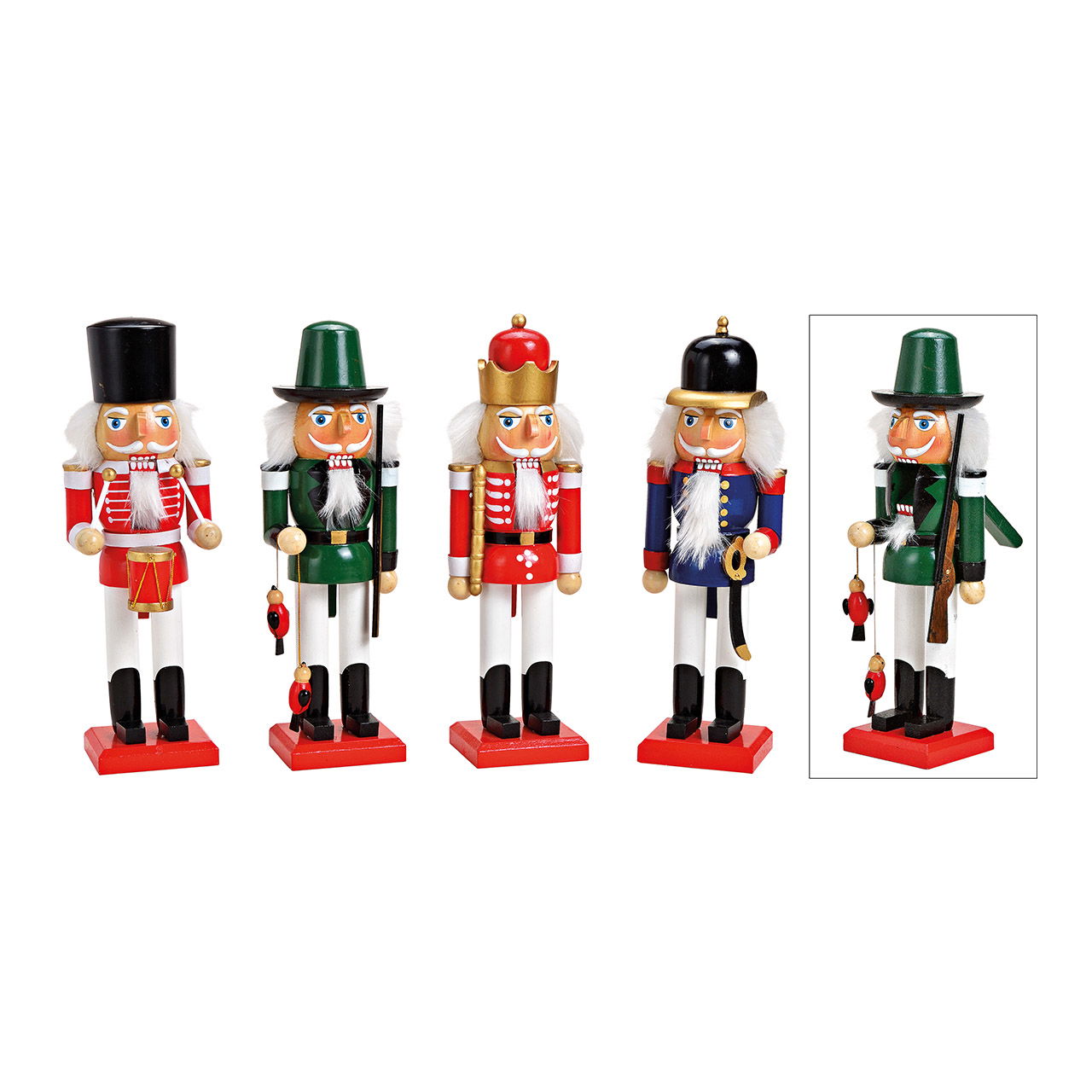 Casse-noix en bois Coloré 4 fois, (L/H/P) 8x27x8cm Casse-noix en bois Coloré 4 fois, (L/H/P) 8x27x8cm