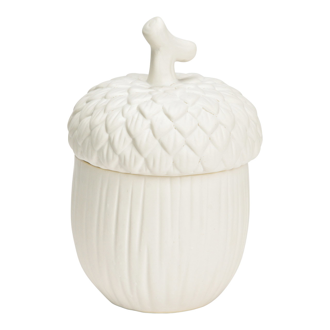 Acorn nut jar made of ceramic, white (W/H/D) 10x15x10cm Essen, Nuss, Produzieren, Getreide, Samen