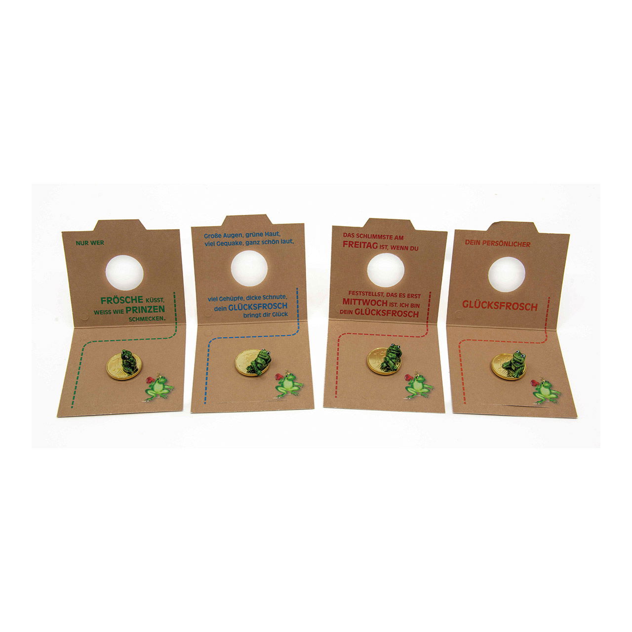 Grenouille porte-bonheur sur centime, en plastique vert, or 4 fois, (L/H/P) 1,5x1x1,5cm Grenouille porte-bonheur sur centime, en plastique vert, or 4 fois, (L/H/P) 1,5x1x1,5cm