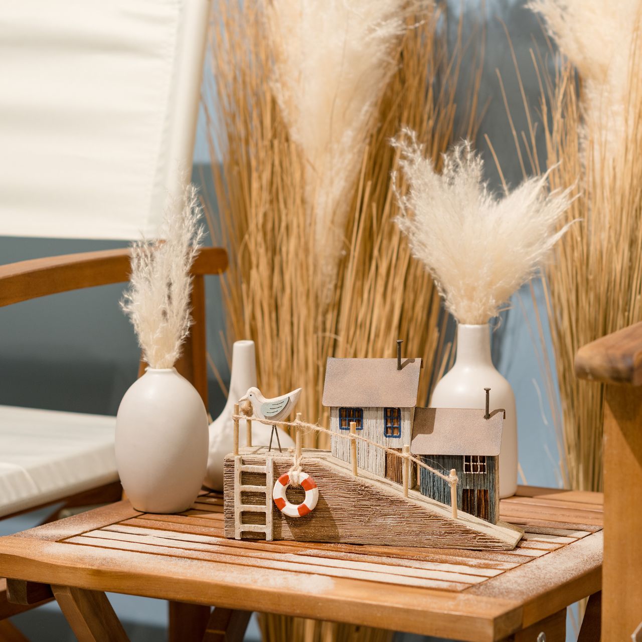 Boathouse made of wood/metal blue (W/H/D) 23x15x6cm Boathouse made of wood/metal blue (W/H/D) 23x15x6cm