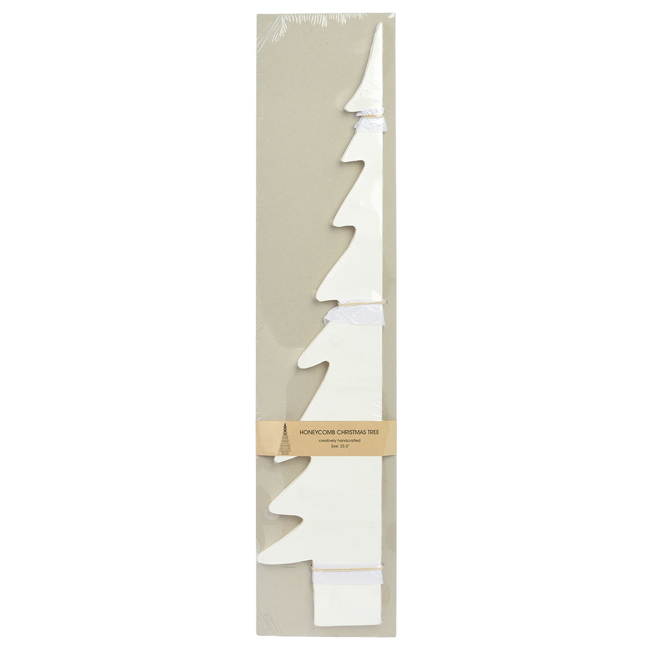 Sapin Honeycomb en papier/carton blanc (L/H/P) 26x65x26cm Sapin Honeycomb en papier/carton blanc (L/H/P) 26x65x26cm