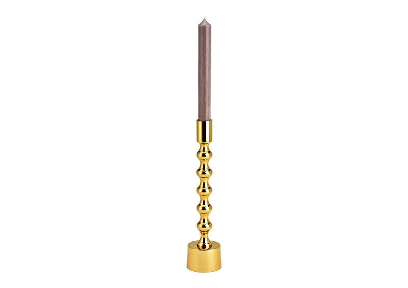 Kerzenhalter aus Metall Gold (B/H/T) 6x27x6cm