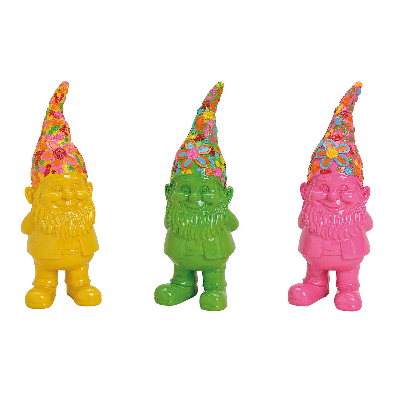 Dwarf made of poly colorful 3-fold, (W/H/D) 6x20x6cm