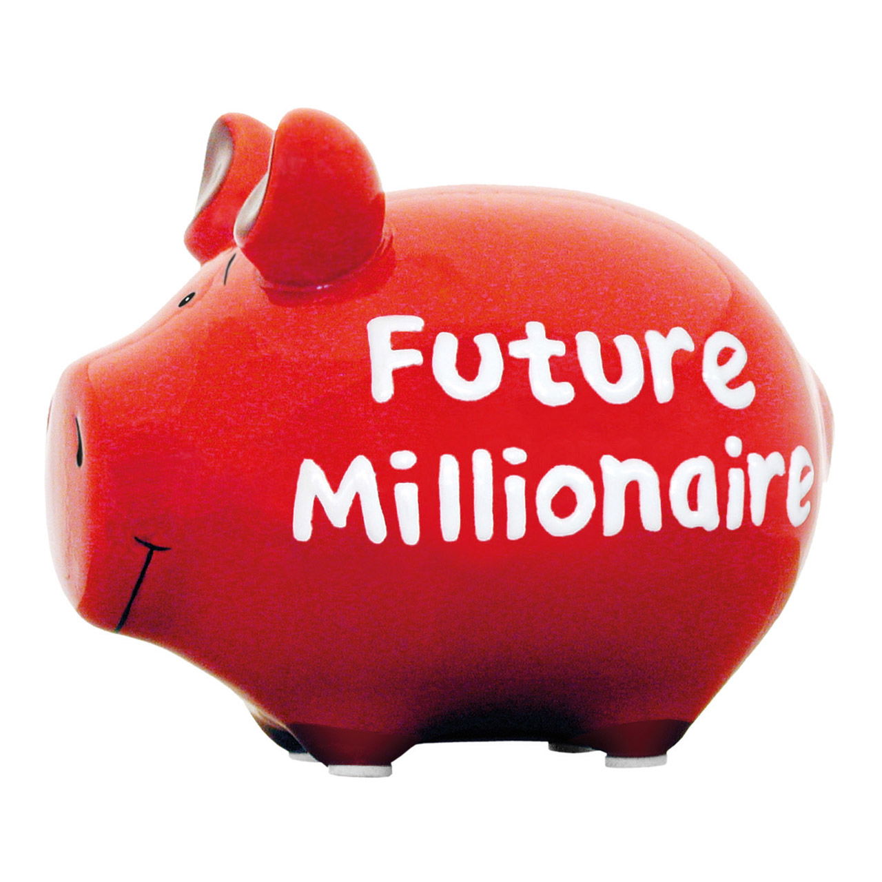 Spardose KCG Kleinschwein, Future Millionaire, aus Keramik (B/H/T) 12,5x9x9 cm