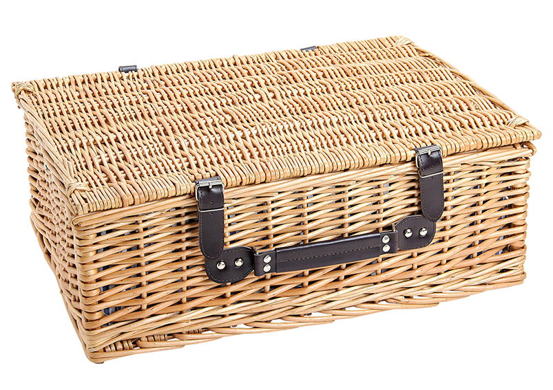 Cestino da picnic per 4 persone in salice, 25 pezzi, L54 x P37 x H21 cm