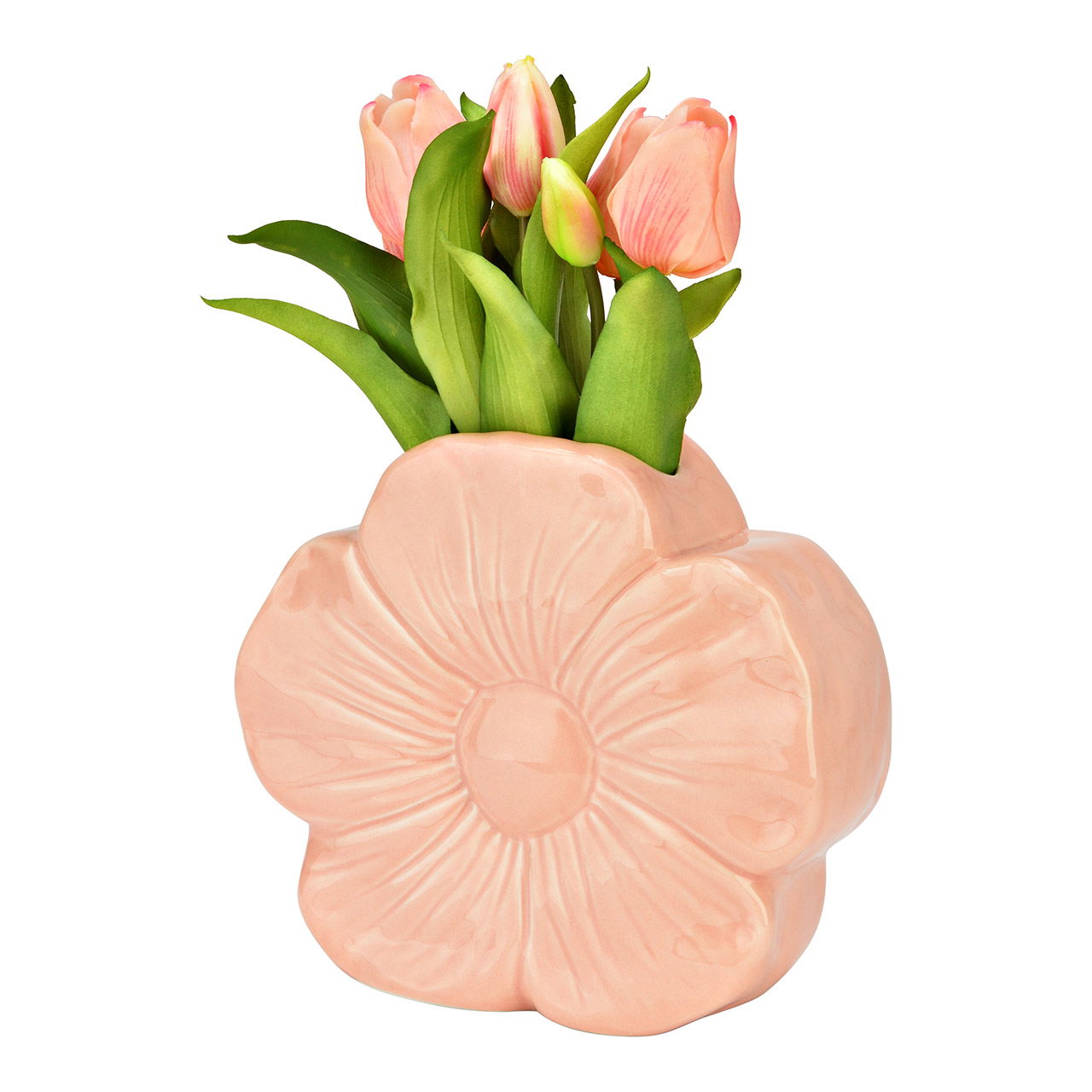 Vase Blume aus Porzellan, Pink/Rosa (B/H/T) 22x19x9cm Töpferei, Krug