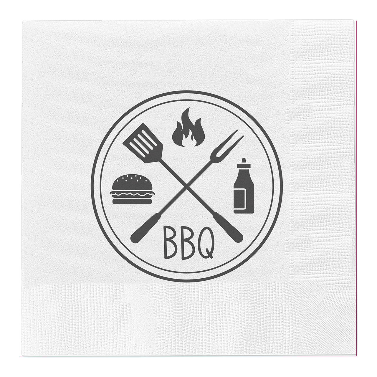 Napkin BBQ pack of 20 3-ply made of paper/cardboard white (W/H) 33x33cm