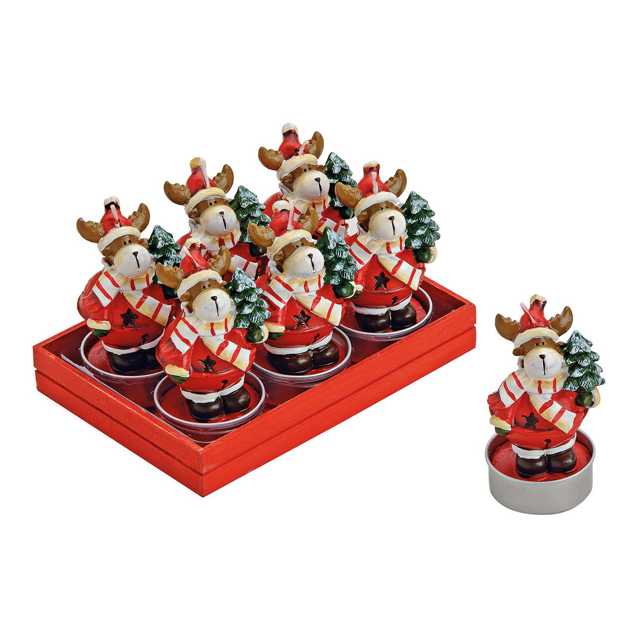 Teelicht-Set, 6-teilig Elch (B/H/T) 4x7x4 cm Teelicht-Set, 6-teilig Elch (B/H/T) 4x7x4 cm