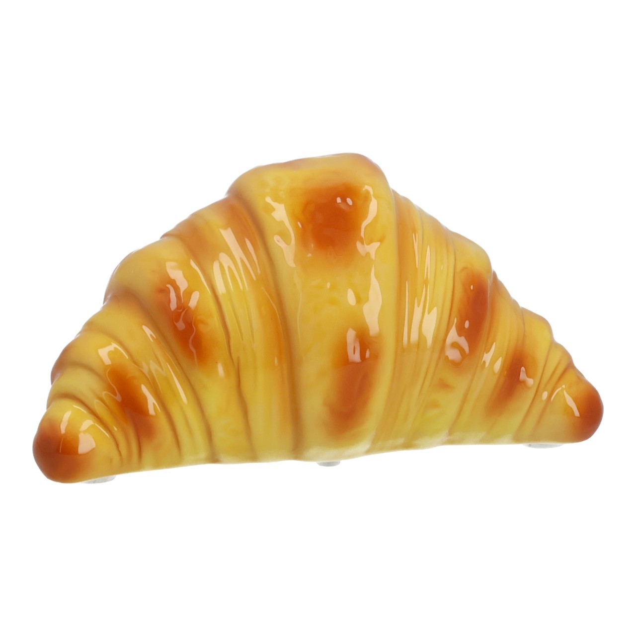 Spardose Croissant aus Keramik Gelb (B/H/T) 18x9x10cm croissant, Gebäck, Nahrungsmittel, gelb-orange, glasierte