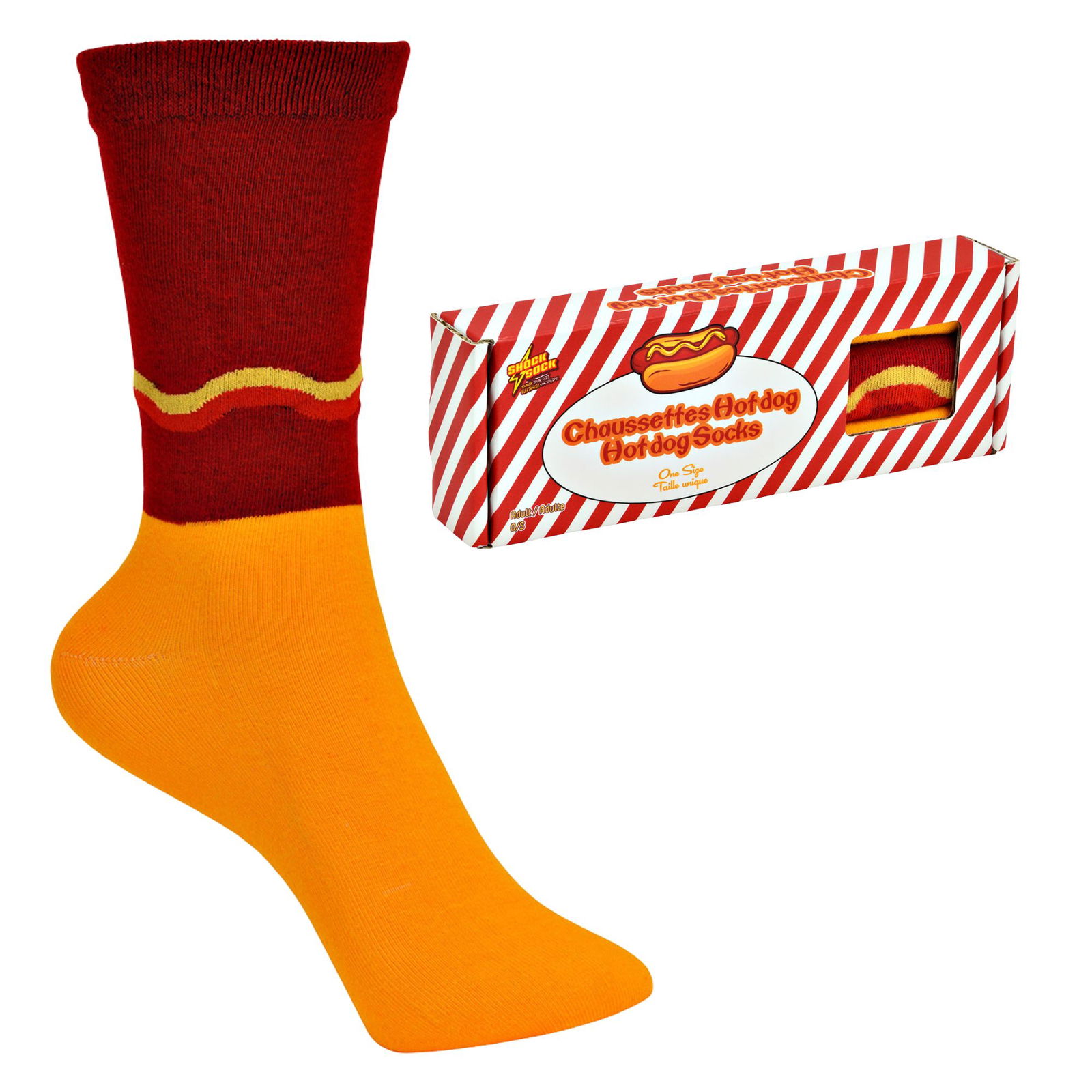 Hotdogsokken 1 paar van katoen, rood (B/H/D) 18x6x3cm Bekleidung, Strumpfwaren, Socke