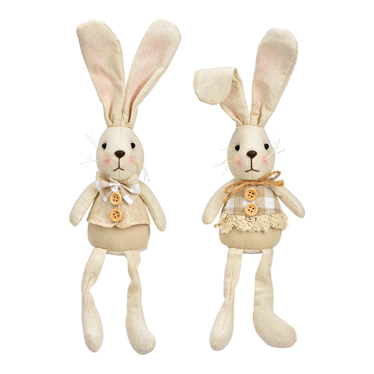 Sgabello Edge rabbit in tessuto beige a 2 pieghe, (L/H/D) 9x32x6cm