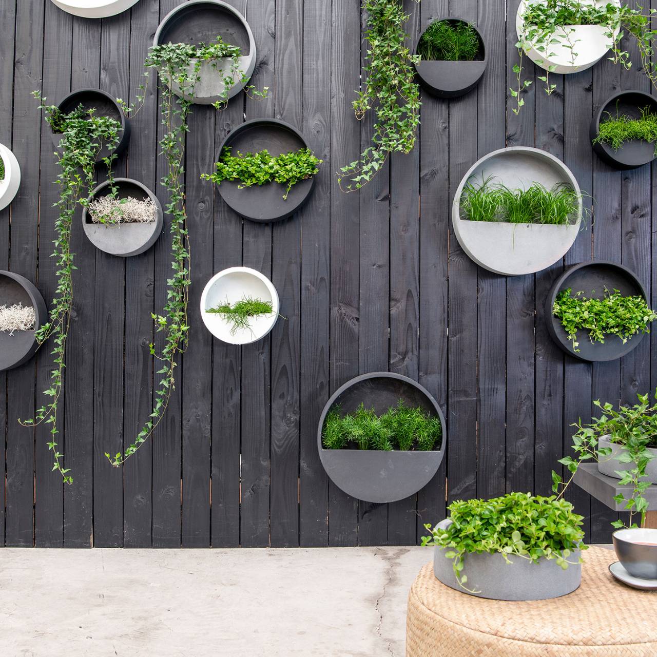 Macetero Pottery Pots de fibrestone, gris (A/A/P) 40x9x40cm Macetero Pottery Pots de fibrestone, gris (A/A/P) 40x9x40cm