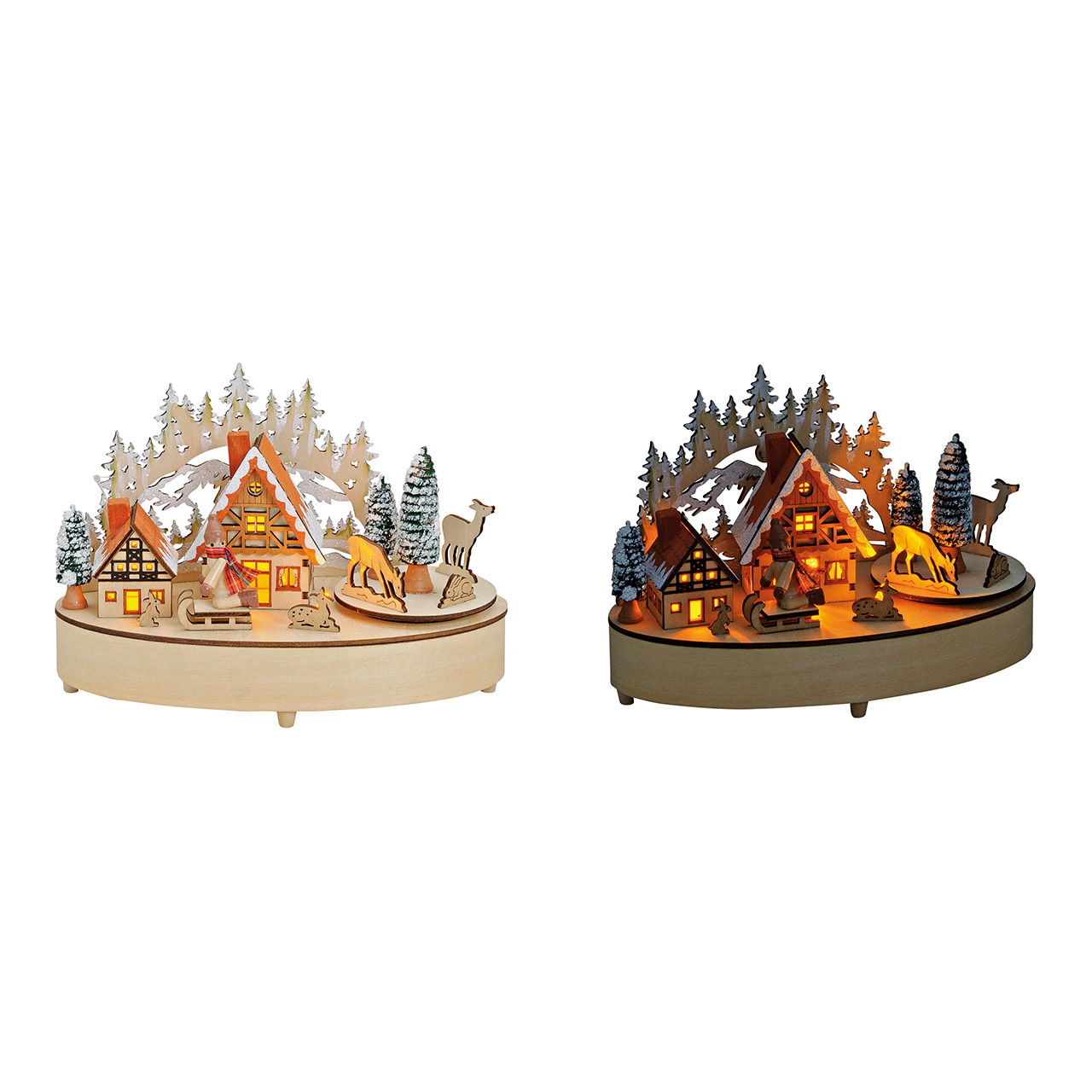 Winterszene mit Musik und LED Beleuchtung aus Holz (B/H/T) 21x13x11 cm Winterszene mit Musik und LED Beleuchtung aus Holz (B/H/T) 21x13x11 cm