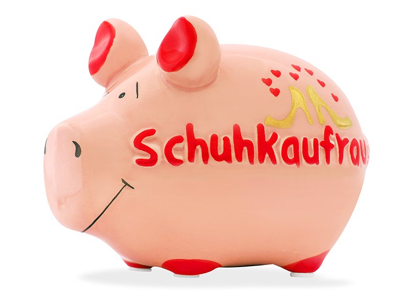Piggy bank kcg small piggy, schuhkaufrausch, aus keramik (b/h/t) 12,5x9x9 cm