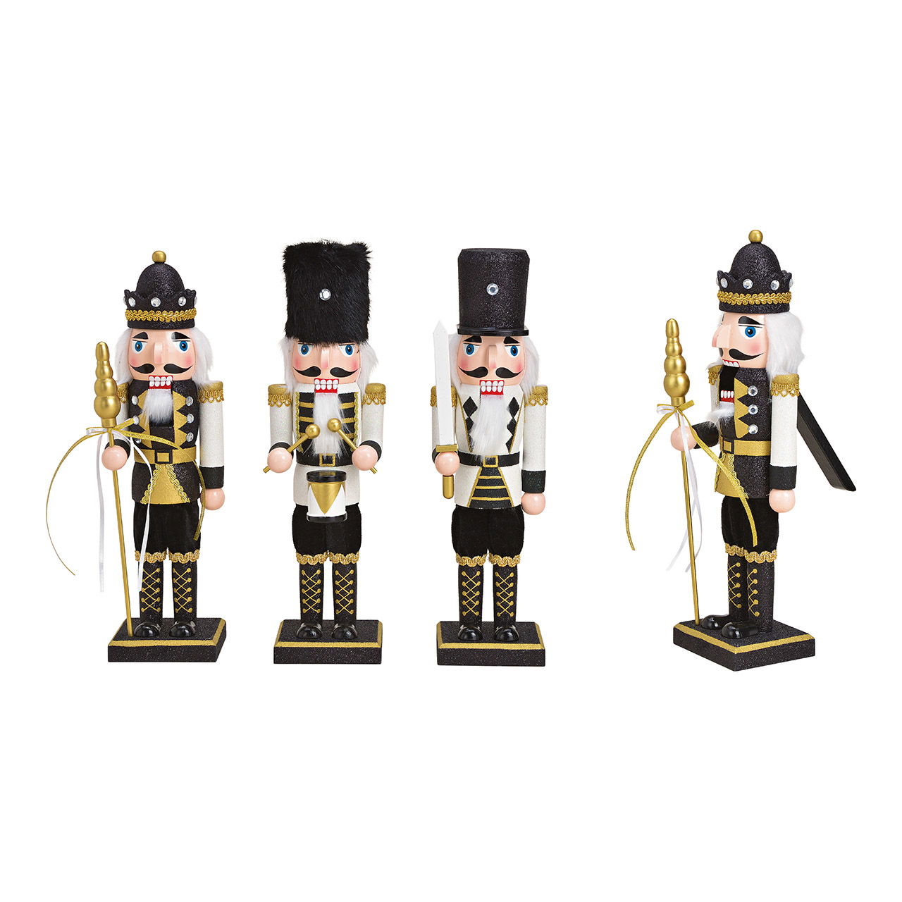 Casse-noix avec paillettes en bois noir 3 fois, (L/H/P) 9x35x9cm Casse-noix avec paillettes en bois noir 3 fois, (L/H/P) 9x35x9cm