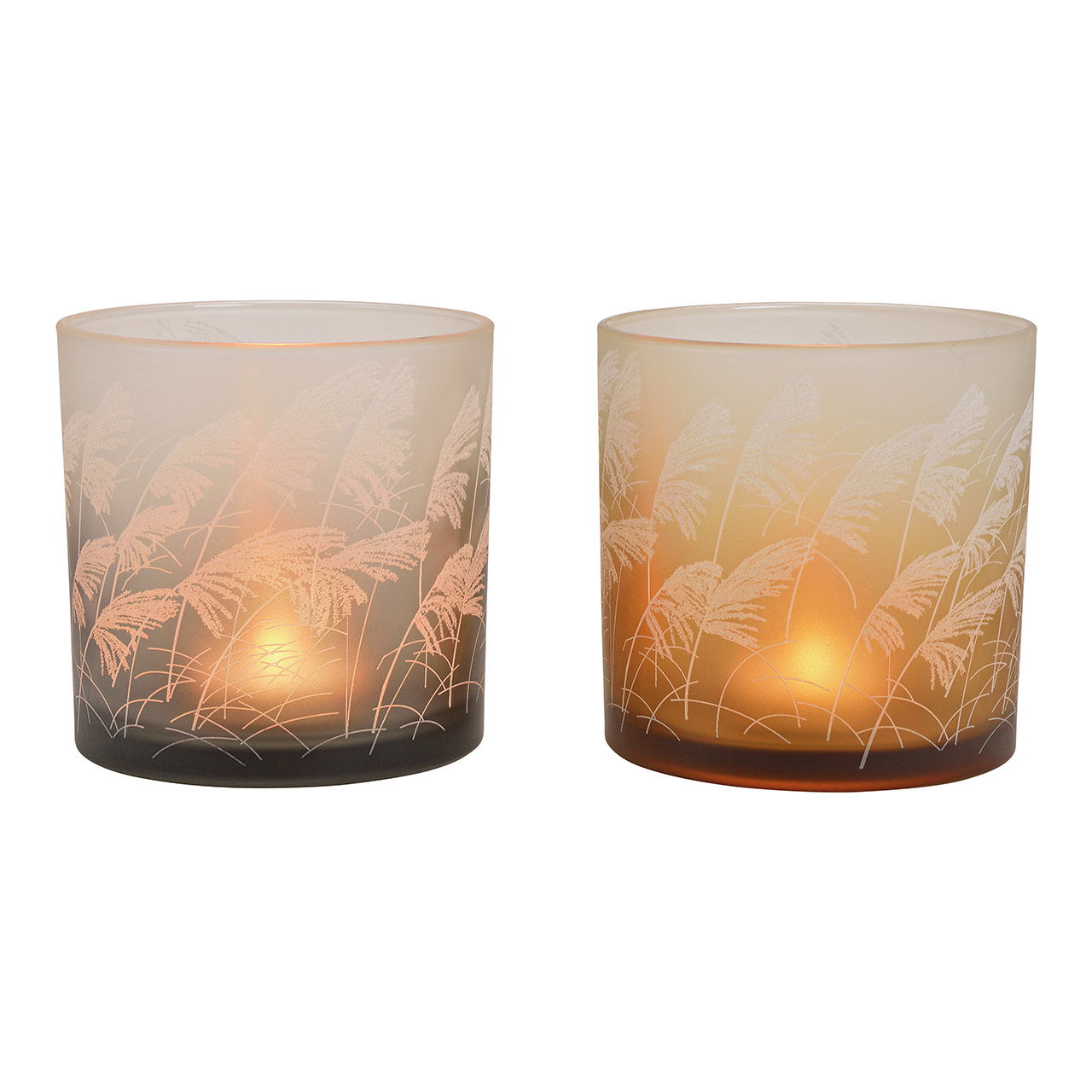 Windlicht aus Glas Braun, grau 2-fach, (B/H/T) 15x15x15cm Windlicht aus Glas Braun, grau 2-fach, (B/H/T) 15x15x15cm