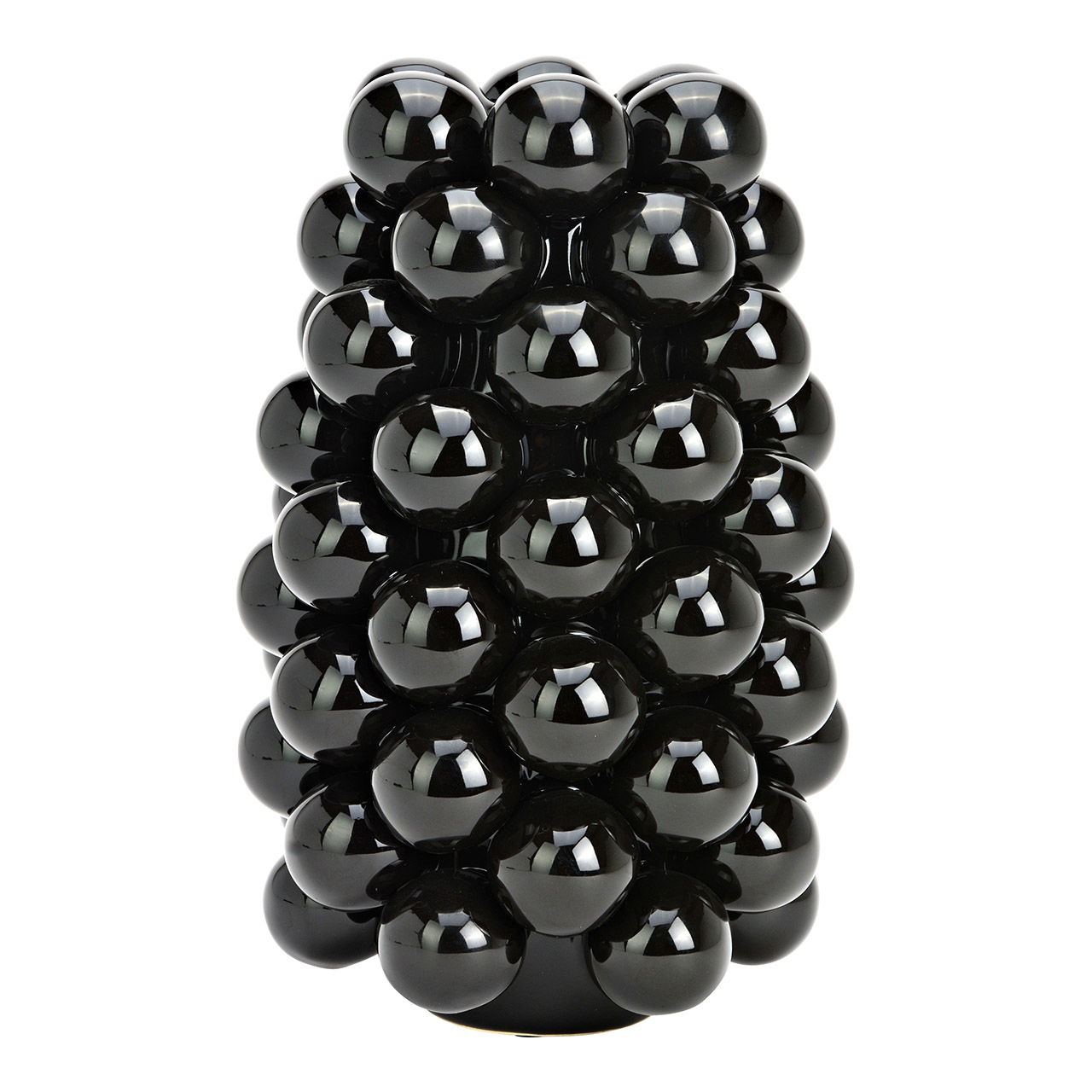 Vase Bubble aus Porzellan, Schwarz (B/H/T) 16x24x16cm Krug, Töpferei, Vase, Sphäre