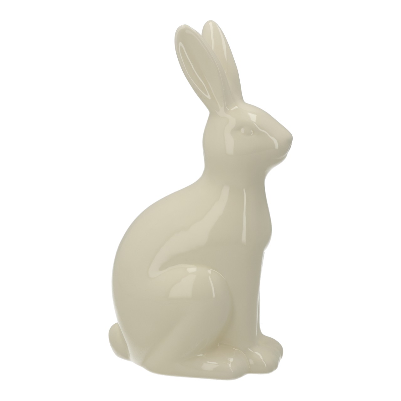 Porzellanfigur, Hase, Weiß, Sitzend, Keramikdekoration