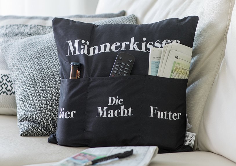 Cushion, sofa heroes, Männerkissen, of textile Black (W/H/D) 40x40x8cm